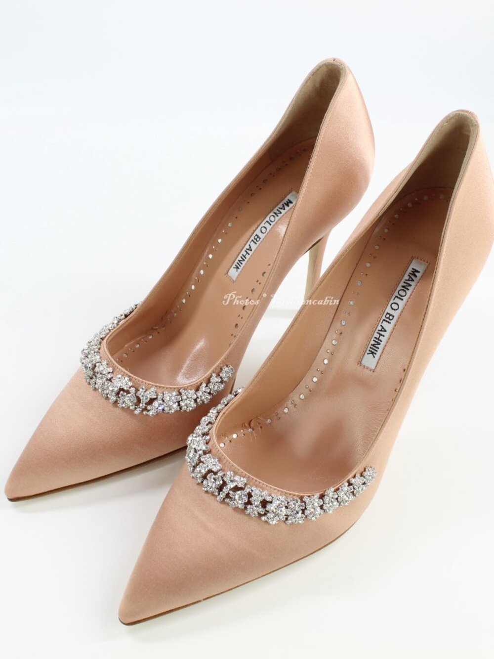 NEW MANOLO BLAHNIK Olarana 105 Crystal Embellished Satin Pumps, EU 40 - Picture 7 of 13